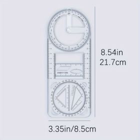 Multifunctional Ruler Function Geometric Graphic Ruler Rotatable Student Universal Ruler Drawing Tool Hand Copy Paper Template Drawing Ruler Tria