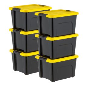 20 Qt. Plastic Storage Bins with Lids, Stackable Storage Containers, Totes, 6 Pack