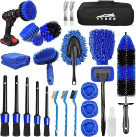 26Pcs Car Detailing Brush Set, Car Detailing Kit, Car Detailing Brushes, Car Cleaning Kit, Car Windshield Cleaning Tool