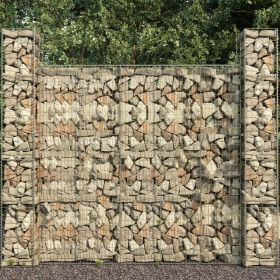 Gabion Wall with Cover Galvanized Steel 236.2"x19.7"x78.7"