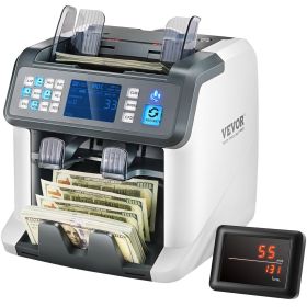VEVOR Money Counter Machine, Bill Counter with Mixed Denomination, 2CIS, SN, UV, IR, MG, DD Counterfeit Detection, Multi Currency