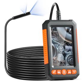 VEVOR Endoscope Camera with Light, Dual Lens Industrial Borescope, 4.3" Screen 1080P Inspection Camera, 8 + 1 Lights, 4X Zoom