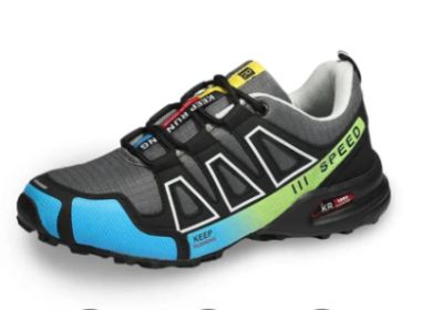 Men's Fashion Personality Multicolor Outdoor Sneakers (Option: Grey Blue-43)