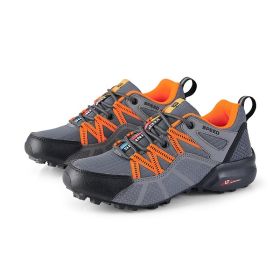 Lightweight Breathable Men's Mesh Outdoor Sports And Casual Hiking Shoes (Option: Gray Orange-40)