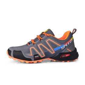 Men's Fashion Personality Multicolor Outdoor Sneakers (Option: Grey orange-40)