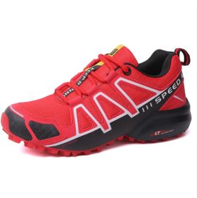 Summer Hiking Shoes Outdoor Shoes Men's Super Lightweight Breathable Shock Absorption Off-road Trekking Shoes (Option: Red-40)