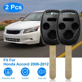 2Pcs Keyless Entry Remote Shell Case Fit For Honda Accord 2008-2012 Car Key Fob Pad Replacement (Option: Black)