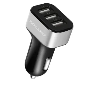 USB Car Charger 30W 5.5A 3 USB Port Cigarette Lighter Charger Adapter (Option: Silver)