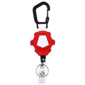 Telescopic Resilience Steel Wire Rope Metal Anti-theft Buckle (Color: Red & White, Type: Anti-theft Buckle)