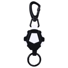 Telescopic Resilience Steel Wire Rope Metal Anti-theft Buckle (Color: Black/White, Type: Anti-theft Buckle)