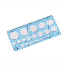 1pc Creative Plastic Transparent Drawing Square Ruler Measuring Tool Learning Stationery Drawing Template (Color: Blue)