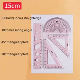 Simple And Multifunctional Drawing Learning Rulers Set Of 4pcs (Color: Pink)