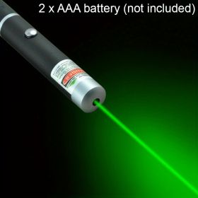 1pc Laser Pointer Laser Pen Laser Flashlight Portable Handheld Flashlight For Cats Dogs Pet Interactive Toys Laser Presentation (Two AAA Battery (Color: Green)
