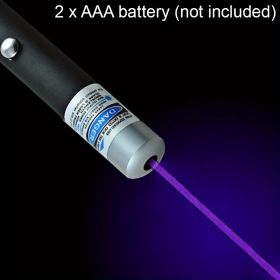 1pc Laser Pointer Laser Pen Laser Flashlight Portable Handheld Flashlight For Cats Dogs Pet Interactive Toys Laser Presentation (Two AAA Battery (Color: Purple)