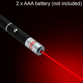 1pc Laser Pointer Laser Pen Laser Flashlight Portable Handheld Flashlight For Cats Dogs Pet Interactive Toys Laser Presentation (Two AAA Battery (Color: Red)