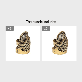 1pc Sewing Thimble; Finger Protector; Adjustable Finger Metal Shield Protector; Sewing Accessories (Color: Bronze*2+Dark Brown*2)