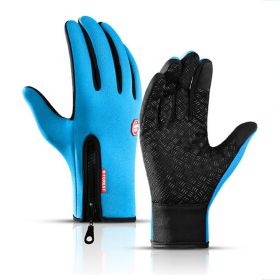 Hot Winter Gloves For Men Women Touchscreen Warm Outdoor Cycling Driving Motorcycle Cold Gloves Windproof Non-Slip Womens Gloves (Gloves Size: XL, Color: Blue)