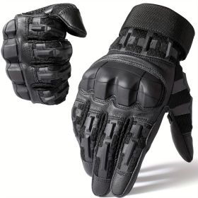 Tactical Gloves for Men - Touch Screen, Non-Slip, Full Finger Protection for Shooting, Airsoft, Military, Paintball, Motorcycle, Cycling, Hunting (Color: Black, size: xl)
