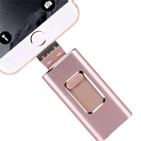 4in1 128GB USB 3.0 Pendrive Flash Drives, High Speed Phone External Flash Drive (Color: Pink)