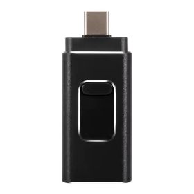 4in1 128GB USB 3.0 Pendrive Flash Drives, High Speed Phone External Flash Drive (Color: Black)