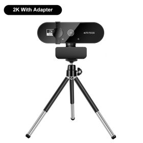 Webcam 4K 2K Web Cam Webcan 1080P Webcam With Microphone Tripod Autofocus Mini Usb Camera To Computer Full Hd For PC Mac Laptop (Ships From: China, Color: 2K With Tripod)