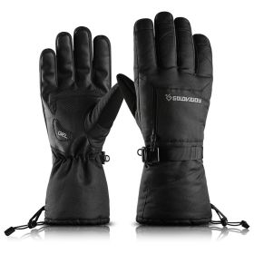 Ski Gloves Waterproof Gloves with Touchscreen Function Thermal Snowboard Gloves Warm Motorcycle Snow Gloves Men Women (Color: Black, size: L)