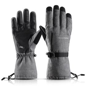 Ski Gloves Waterproof Gloves with Touchscreen Function Thermal Snowboard Gloves Warm Motorcycle Snow Gloves Men Women (Color: Grey, size: M)