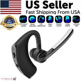 Bluetooth Earpiece Wireless Headset Noise Cancelling Headphones Driver Trucker (Headset Color: Silver)