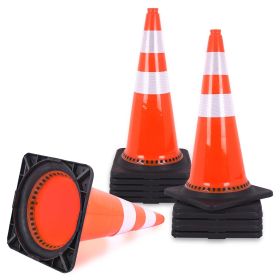 12 Pack Traffic Cones,Heavy Duty Safety Cones with Weighted Base,with Reflective Collars PVC Traffic Cones for Parking Lot, Traffic Safety (size: 28x14.3x14.3inch)