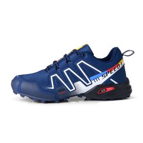 Men's Fashion Personality Multicolor Outdoor Sneakers (Option: Blue-42)
