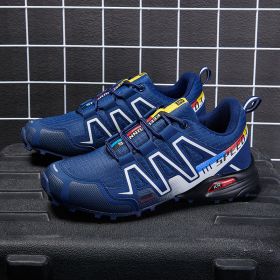 Summer Hiking Shoes Outdoor Shoes Men's Super Lightweight Breathable Shock Absorption Off-road Trekking Shoes (Option: Blue color-44)